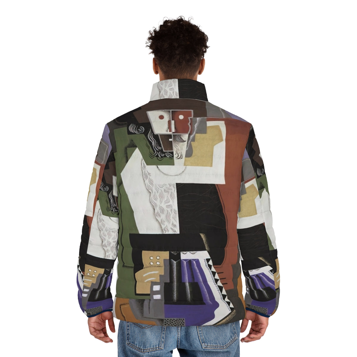 Gino Severini Futurist puffer jacket with abstract geometric shapes and vibrant colors - men back