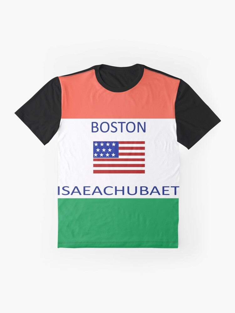 Boston Massachusetts meme graphic design t-shirt - Flat lay