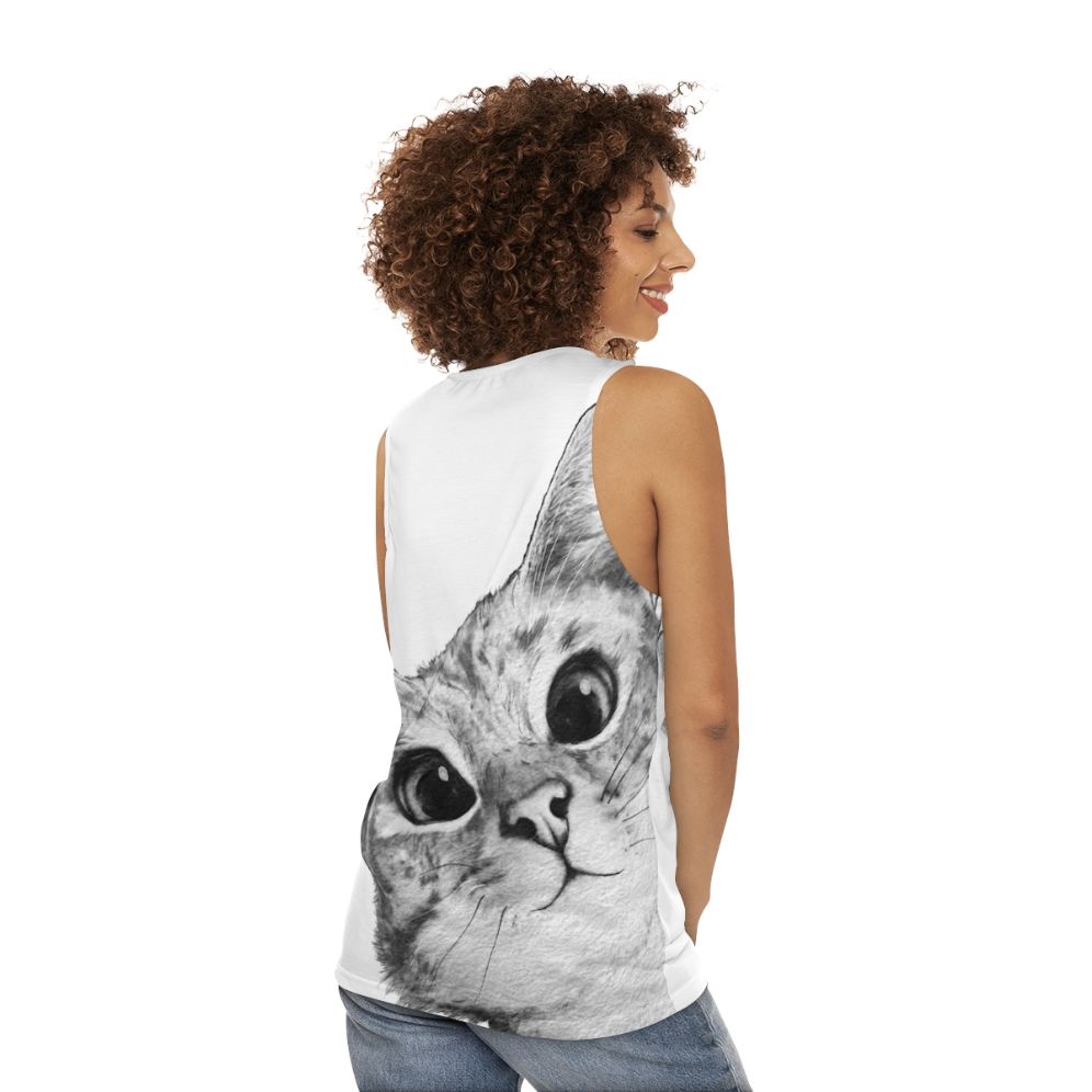 Sneaky Cat Unisex Tank Top - women back