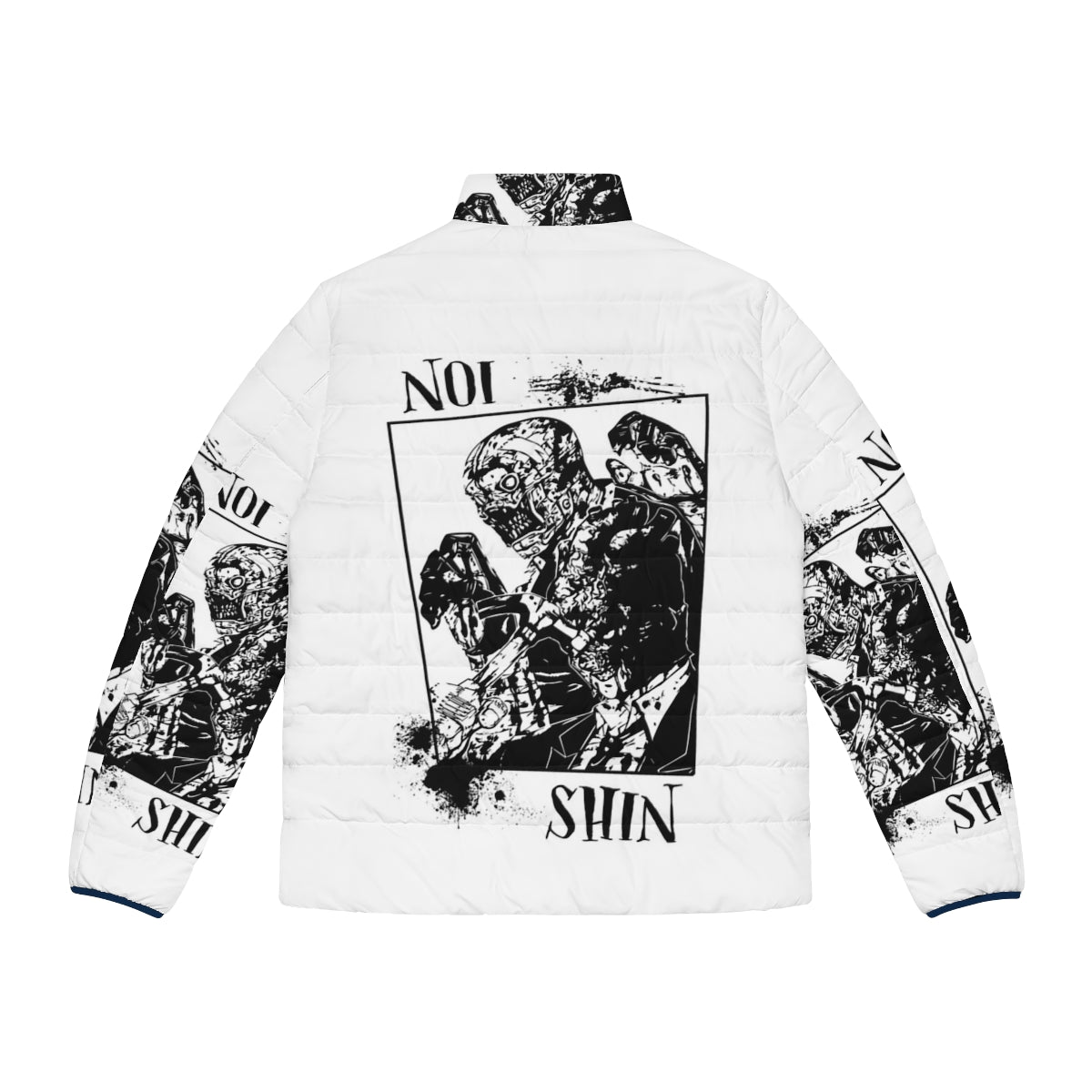 Shin Noi Dorohedoro Puffer Jacket featuring a cool and horror-inspired design - Back