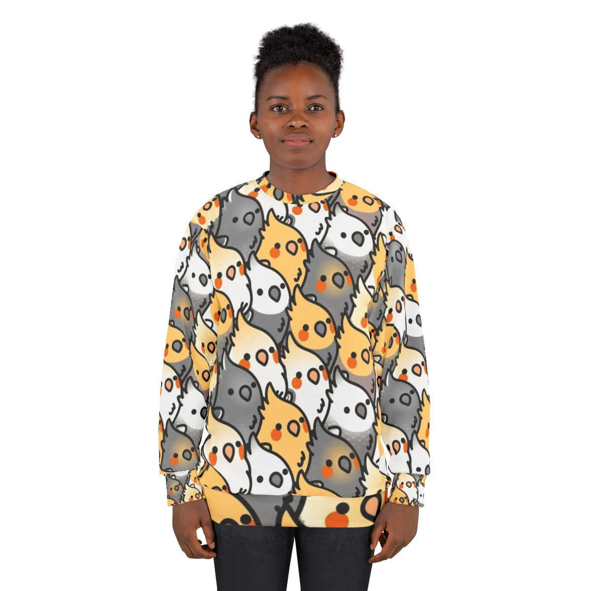 Colorful cockatiel pattern sweatshirt - women