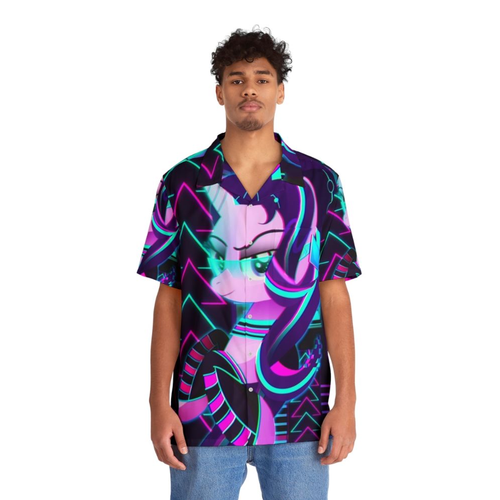 Retro 80s synthwave starlight glimmer Hawaiian shirt - People Front