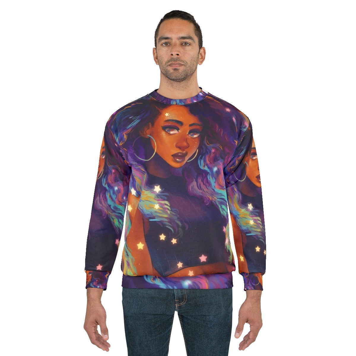 Nebula Sweatshirt with Cosmic Galaxy Design - men