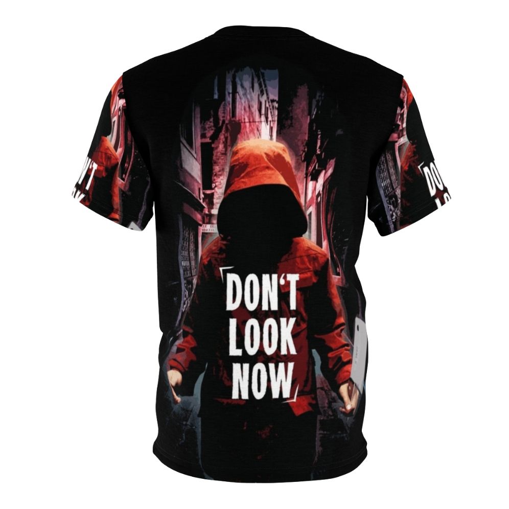 Eerie "Don't Look Now" inspired t-shirt design with dark and creepy gothic elements - Back