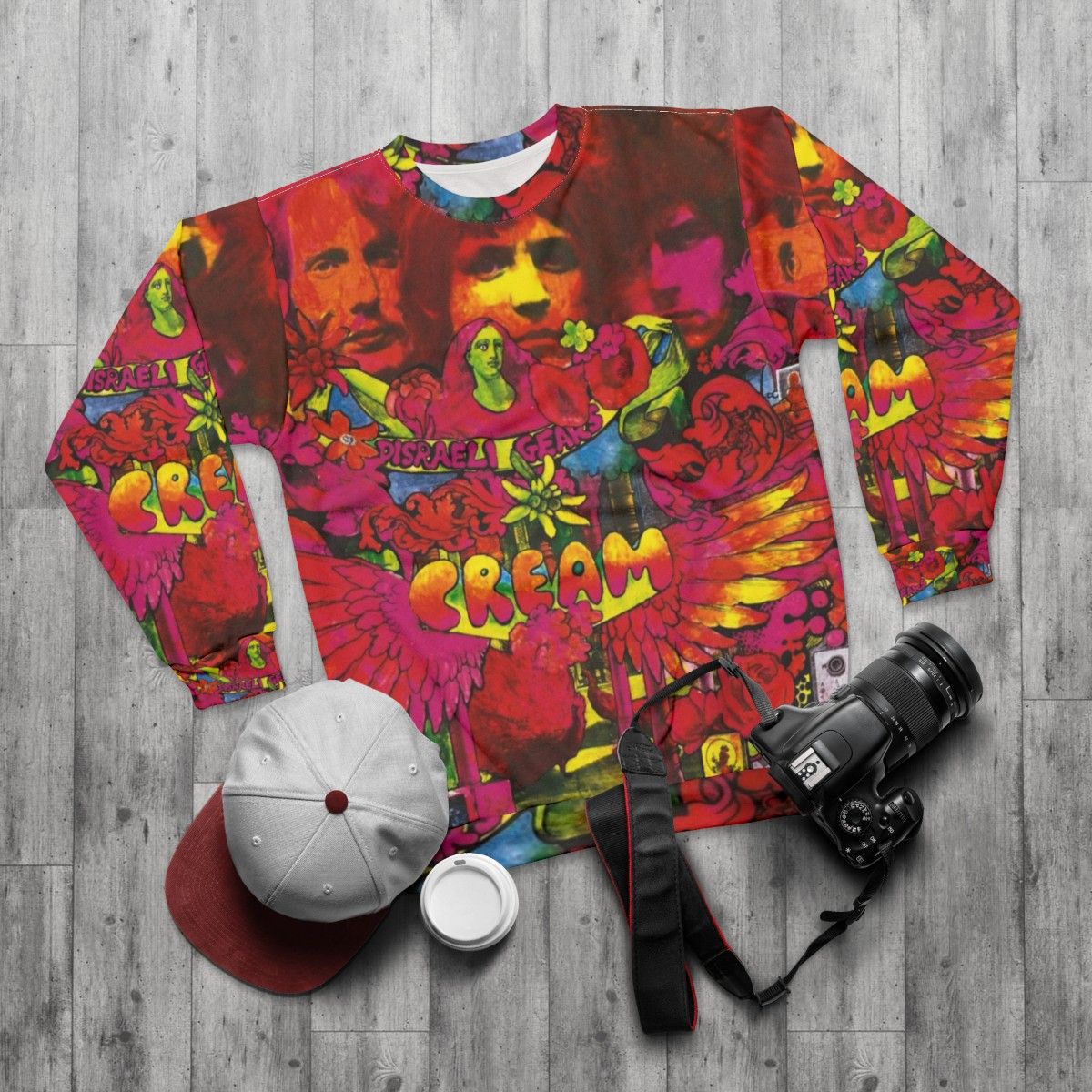 Cream Disraeli Gears Classic Rock Album Sweatshirt - flat lay