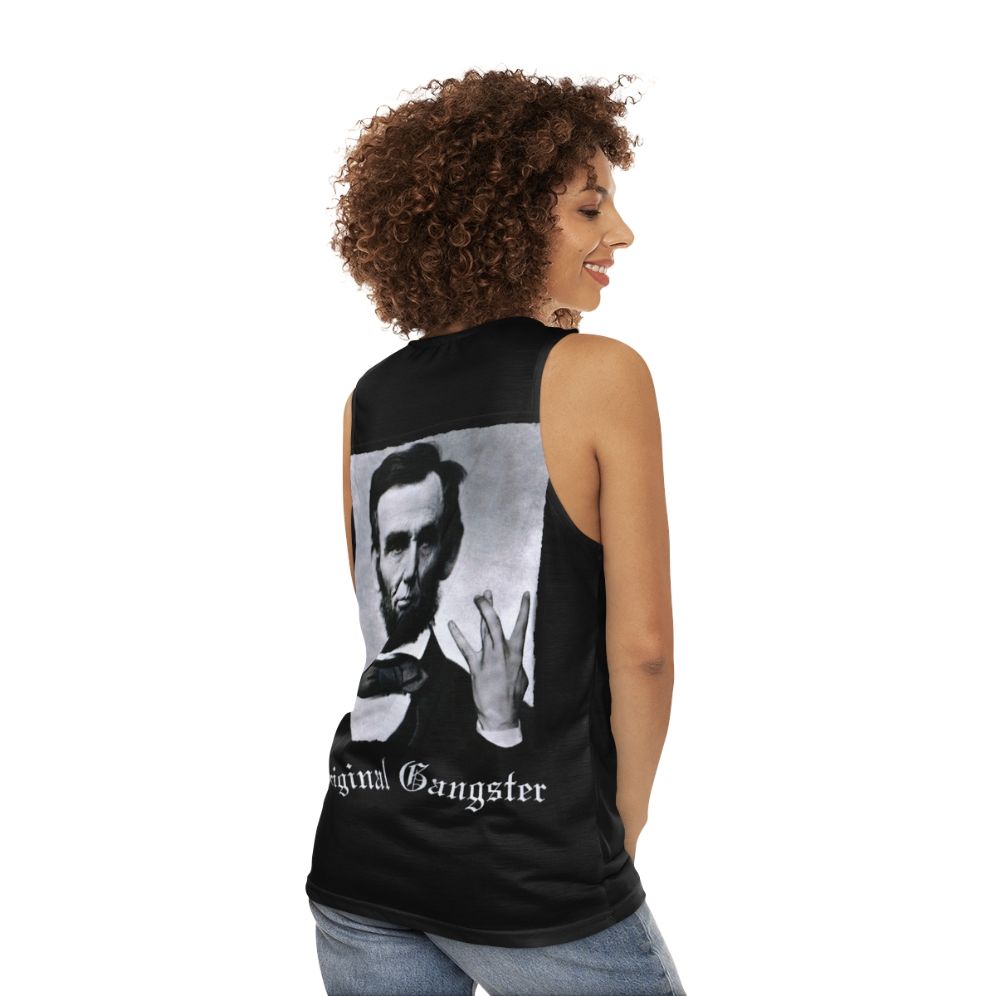 Abraham Lincoln Original Gangster Unisex Tank Top - women back