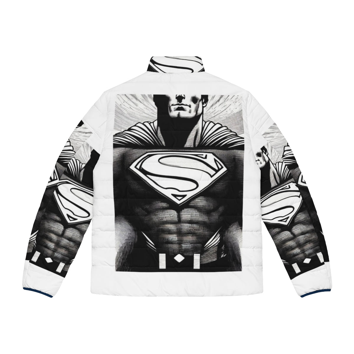 Superhero puffer jacket with pop art design - Back