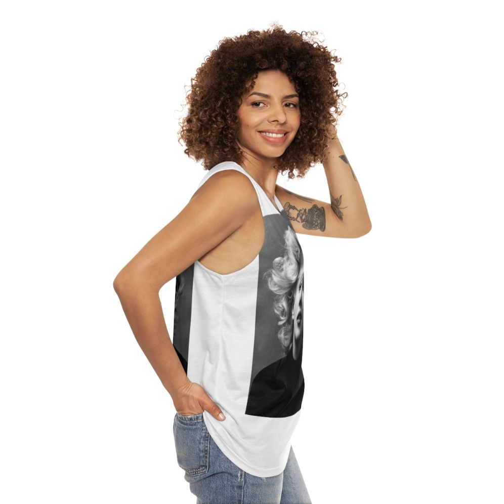 Vintage Marilyn Monroe Black and White Unisex Tank Top - women side