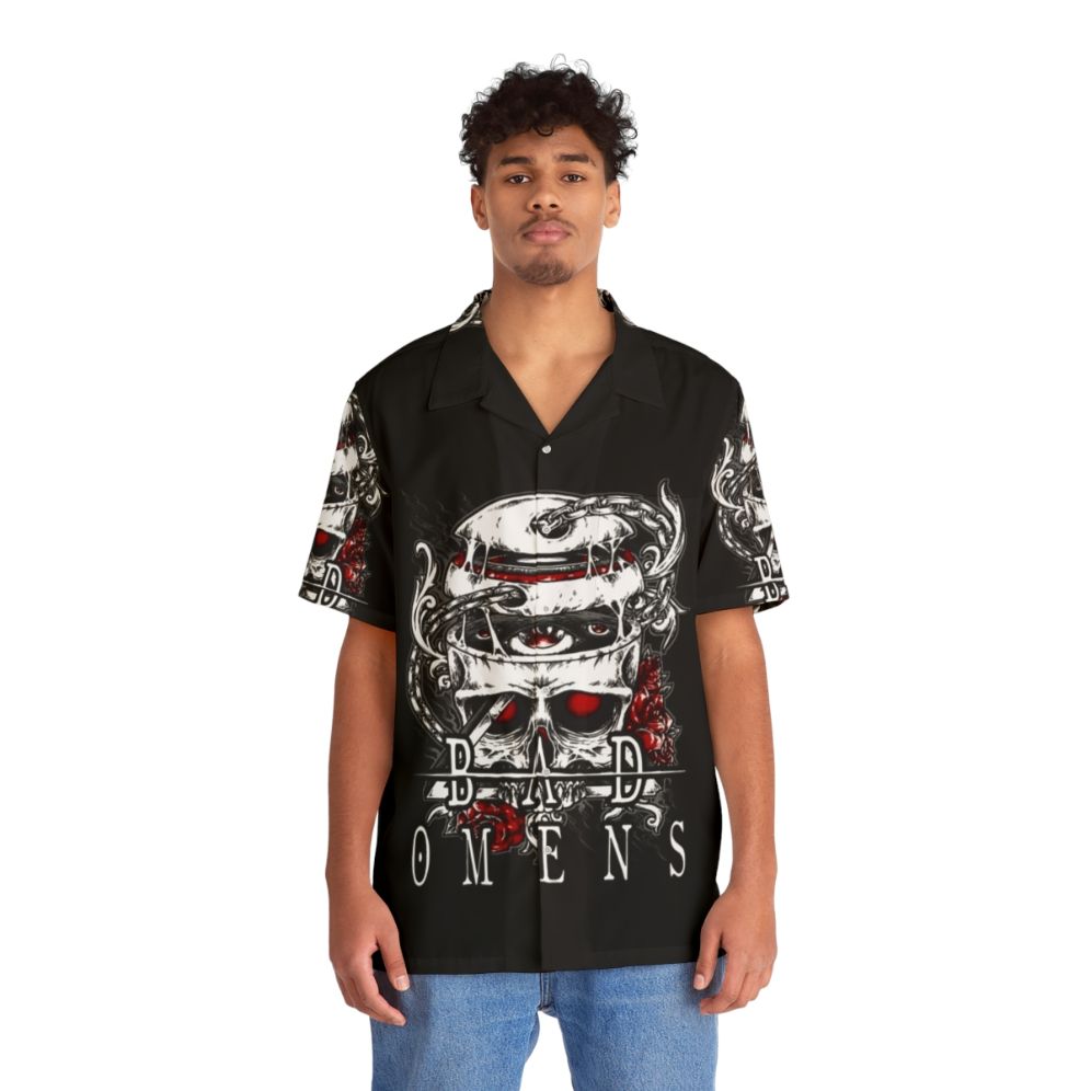 Broken Skull Castlevania-Inspired Hawaiian Shirt - People Front