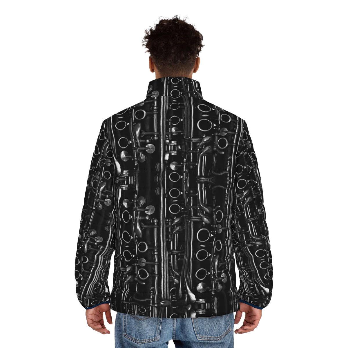 Clarinets All Over Print Puffer Jacket - men back