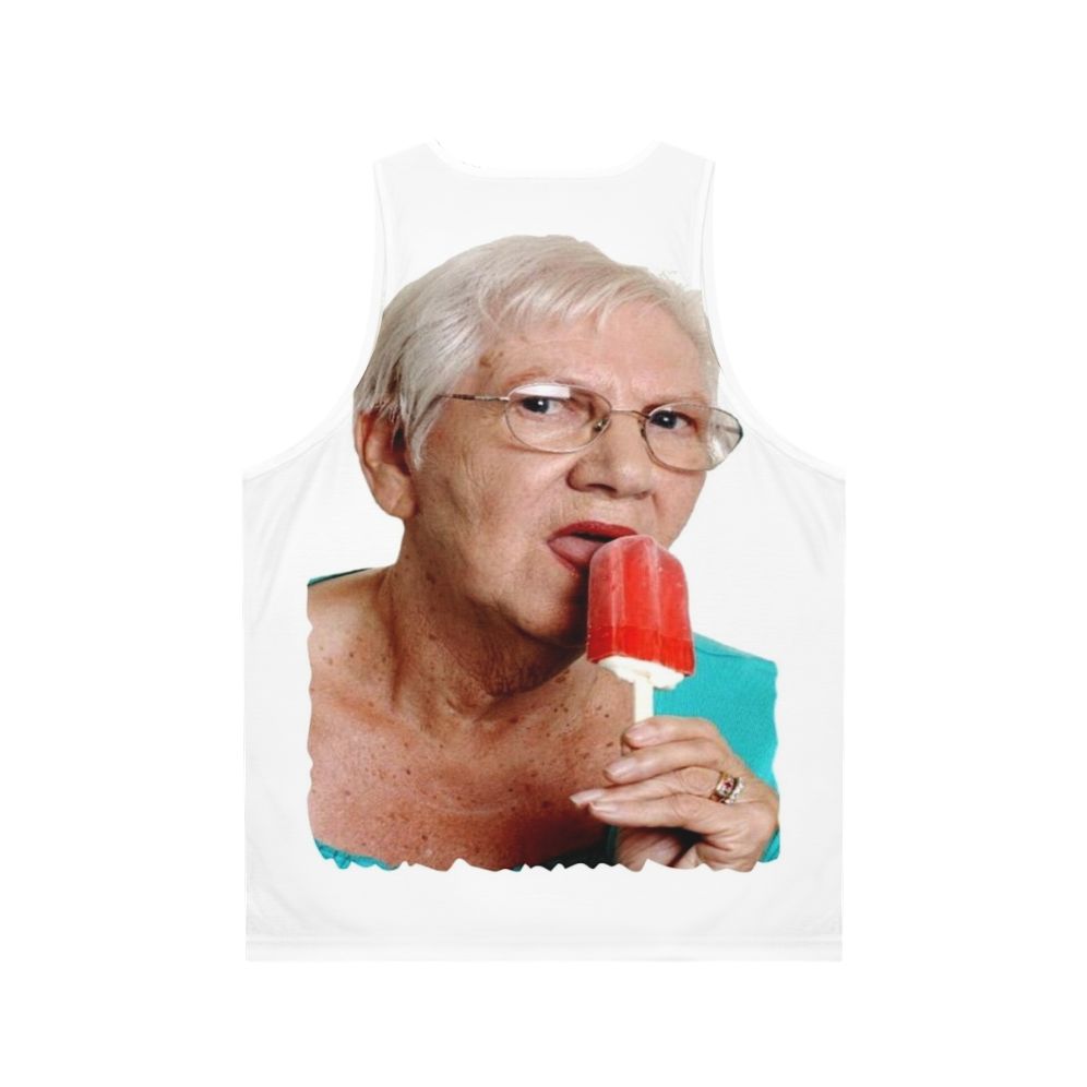 Funny granny ice cream unisex tank top - Back