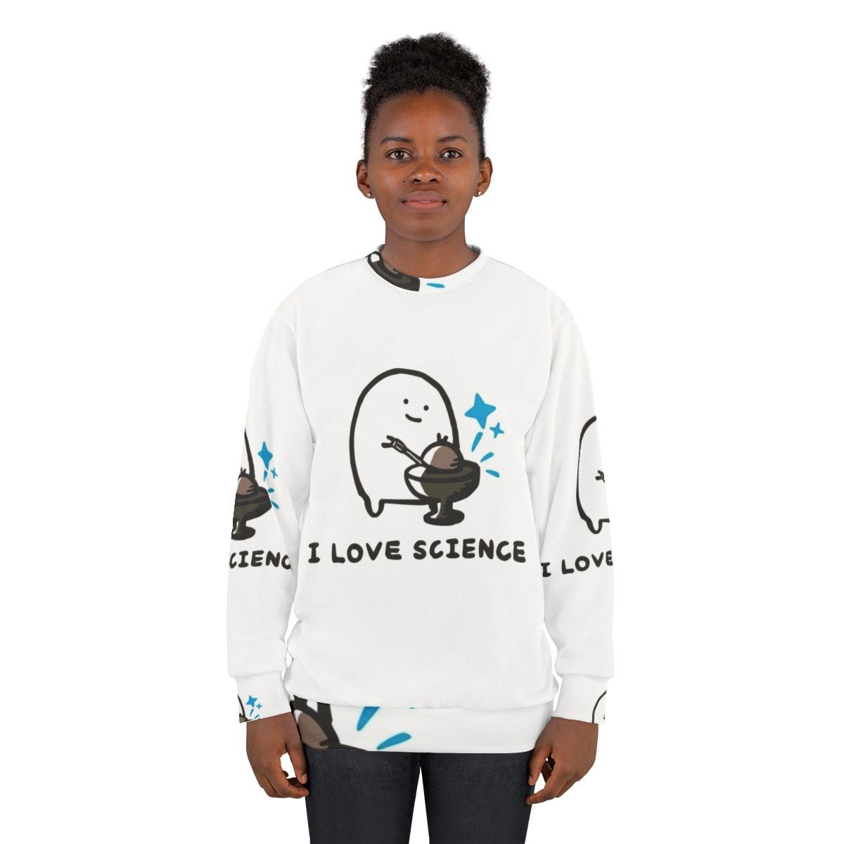 Science sweatshirt featuring the radiant glow of nuclear physics - women