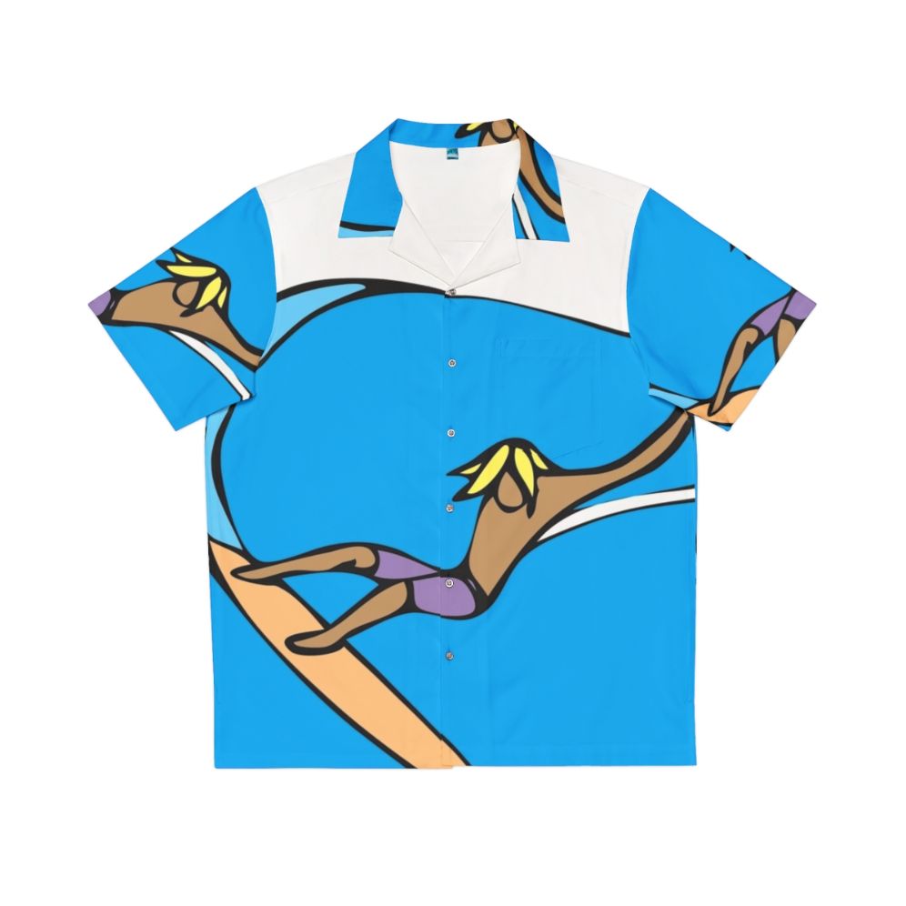 Hand Drag Hawaiian Shirt featuring beach and ocean graphics