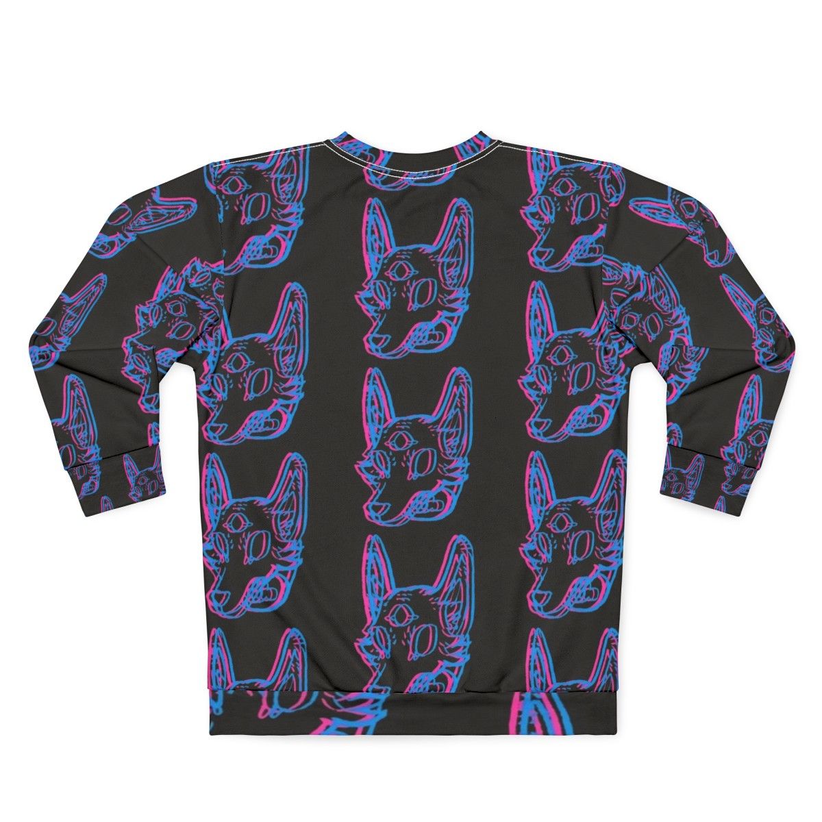 Neon Pastel 3D Space Coyote Sweatshirt - Back