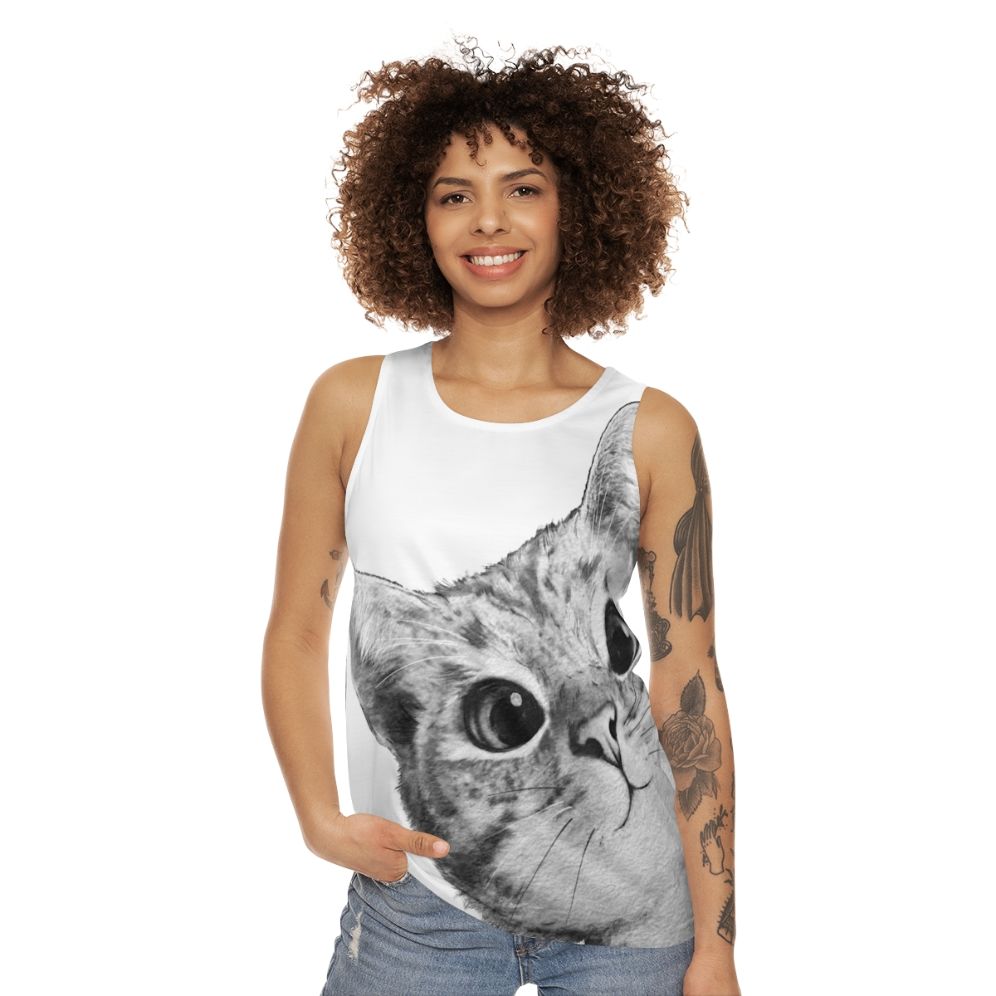 Sneaky Cat Unisex Tank Top - women