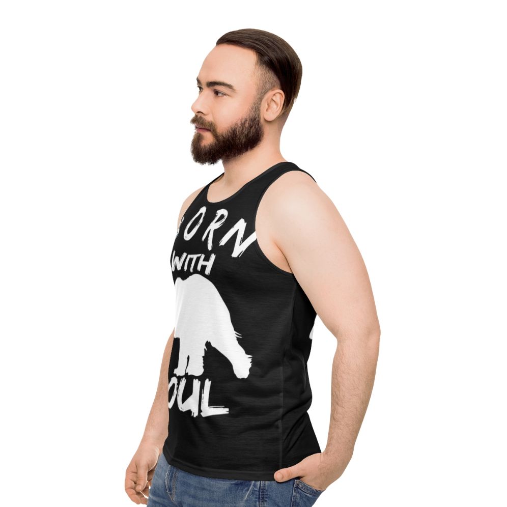 Unisex tank top with bear soul design - men side