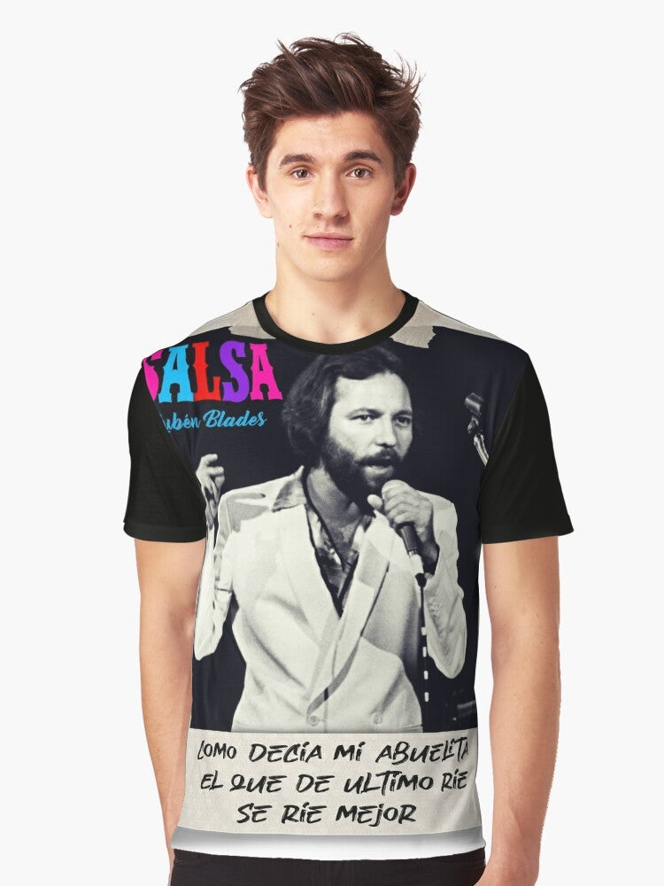 Ruben Blades "Decisiones" Graphic T-Shirt featuring the iconic salsa artist and Latin music icon - Men