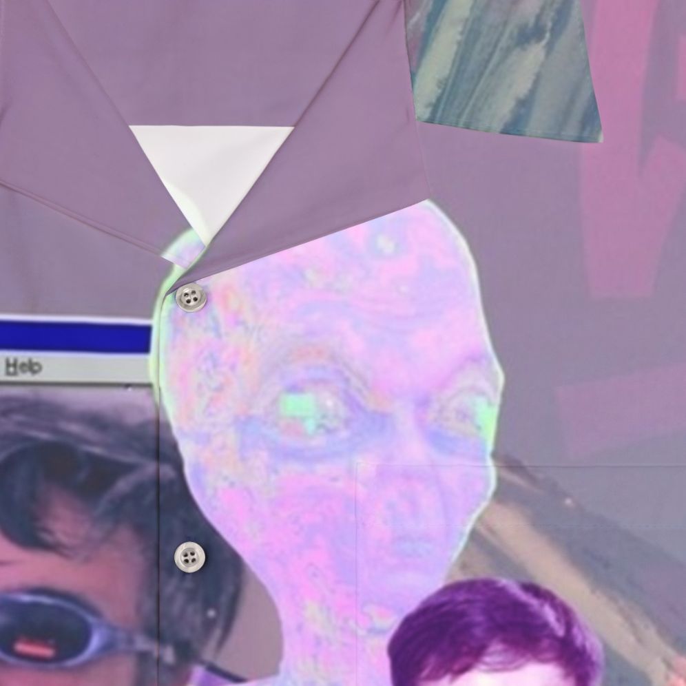 Vaporwave Hawaiian shirt with Filthy Frank and 420 graphics - Detail