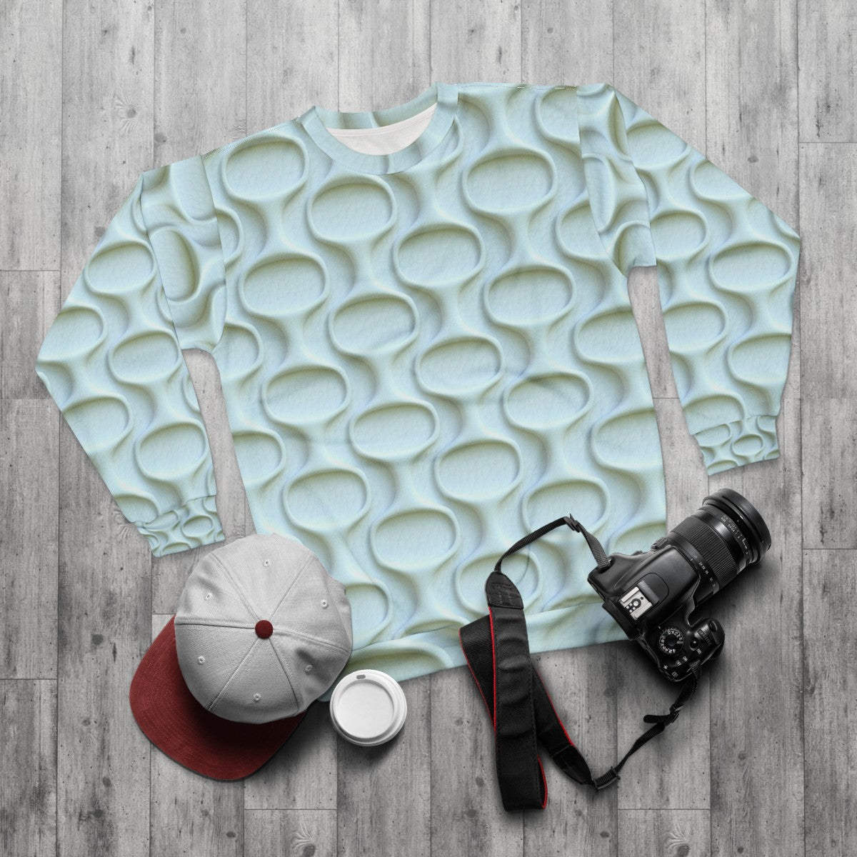 Retro Space Age 60s Mod White Sweatshirt - flat lay