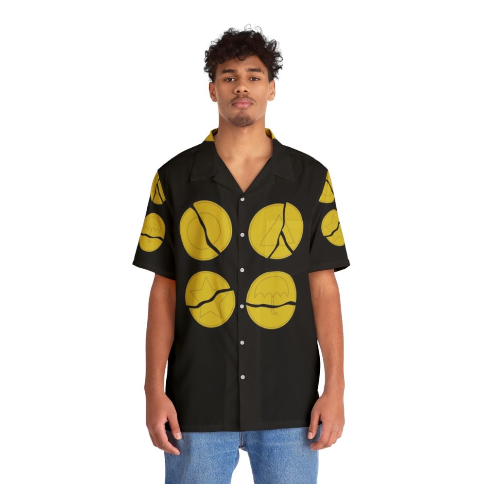 Broken Dalgona Hawaiian Shirt featuring Squid Game design - People Front