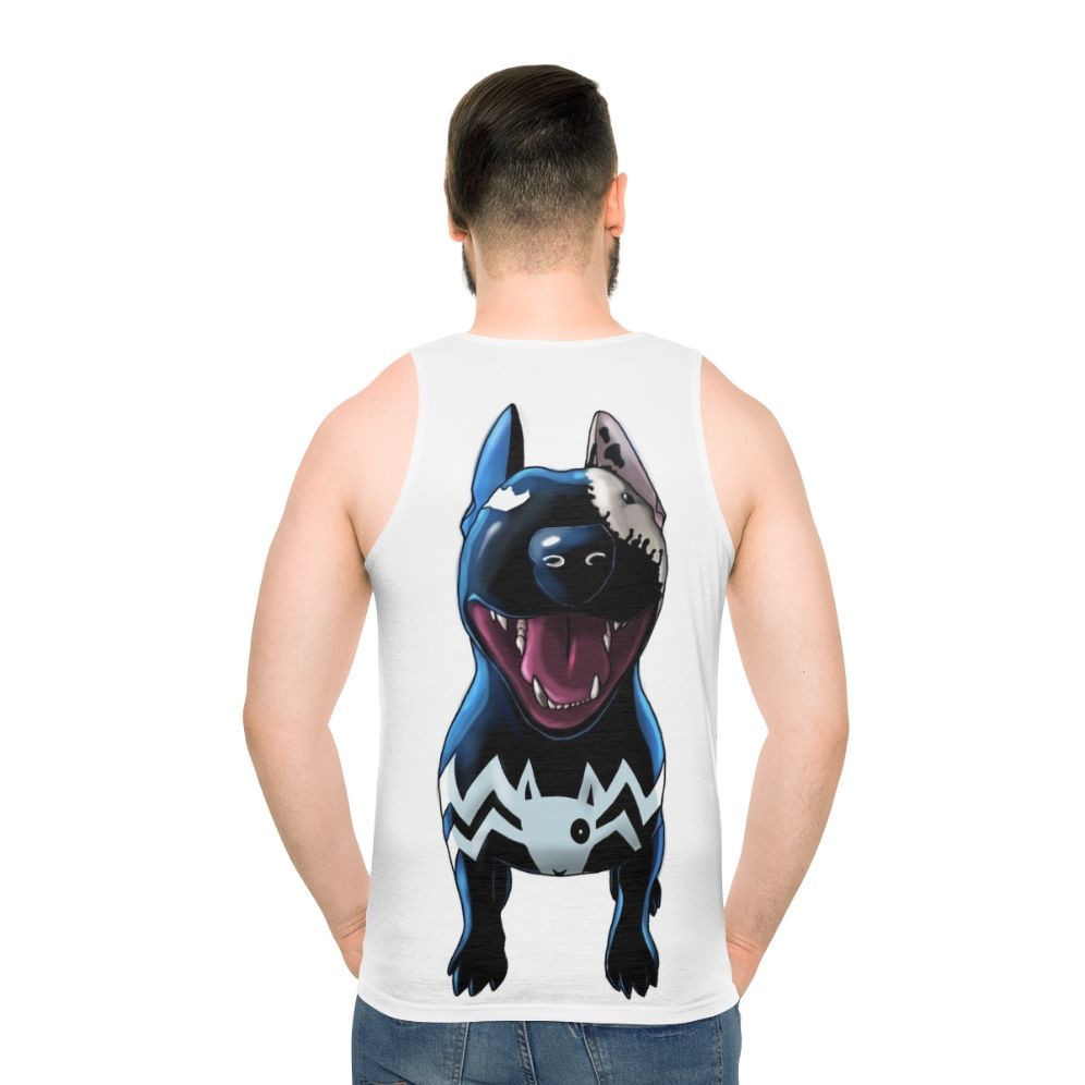 Superhero vs Supervillain Unisex Bull Terrier Tank Top - men back