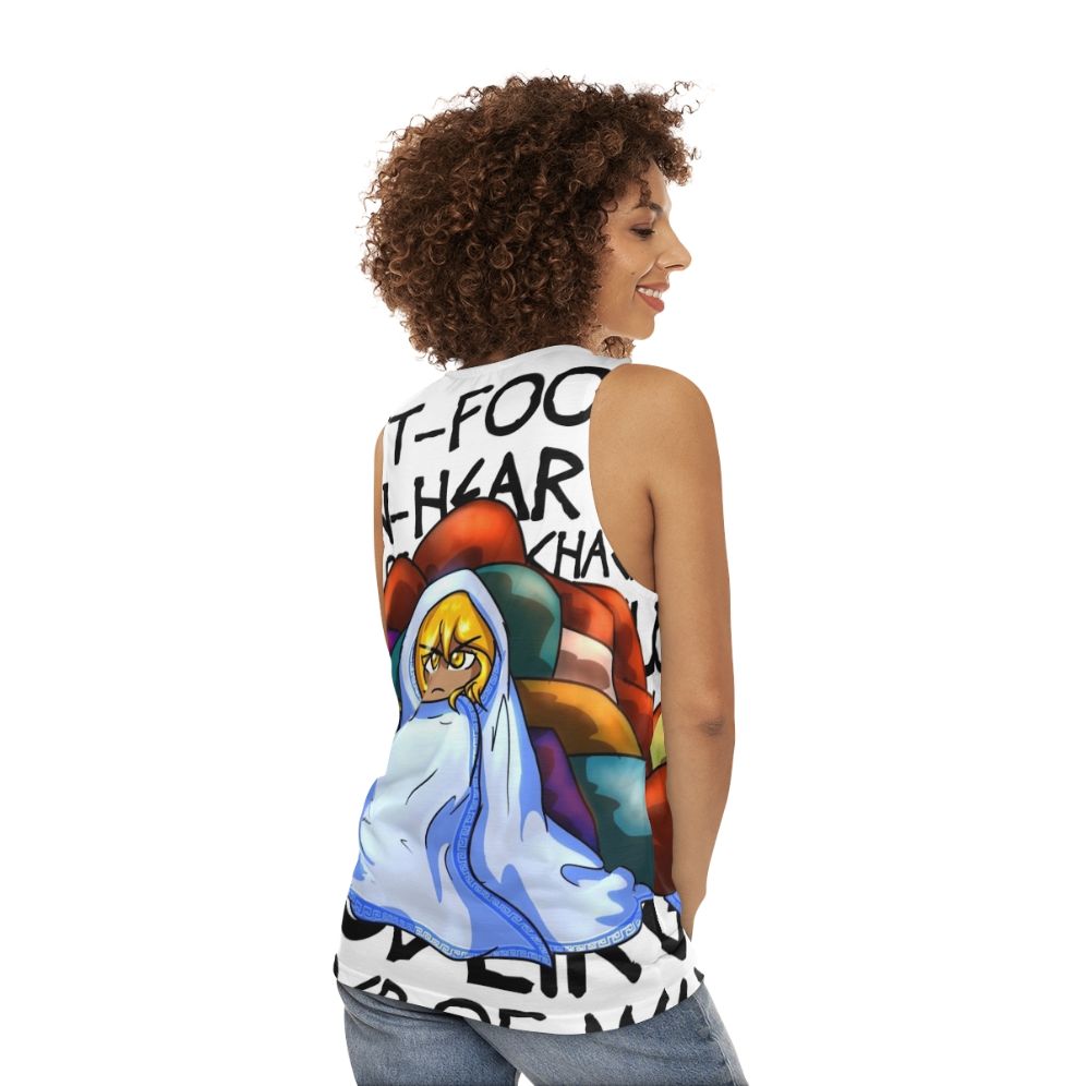 Unisex tank top with Achilles' epithets from ancient Greek mythology - women back