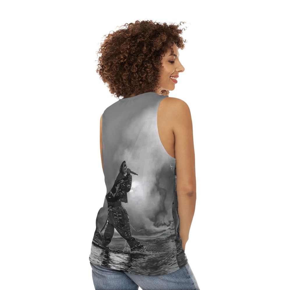 Playboi Carti Unisex Black and White Tank Top - women back