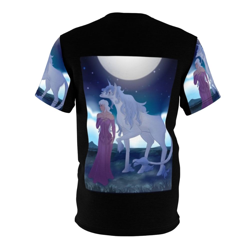 "The Last Unicorn" inspired t-shirt with whimsical unicorn artwork - Back