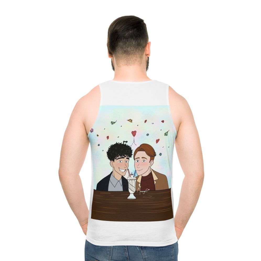 Heartstopper fanart unisex tank top - men back