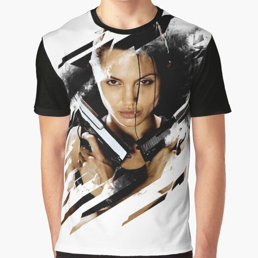 Lara Croft Tomb Raider graphic t-shirt featuring Angelina Jolie