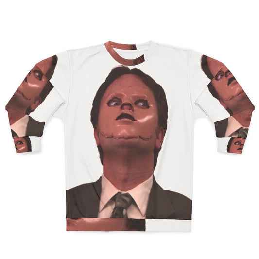 Creepy Dwight Schrute skin mask sweatshirt from The Office