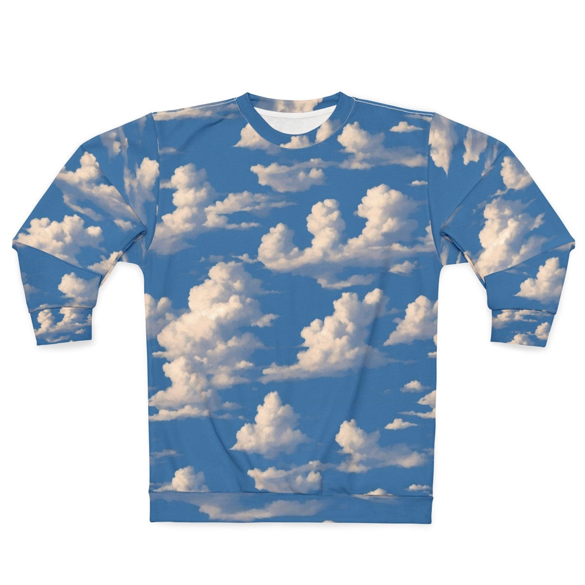 Cloudy sky sweatshirt with nature landscape design