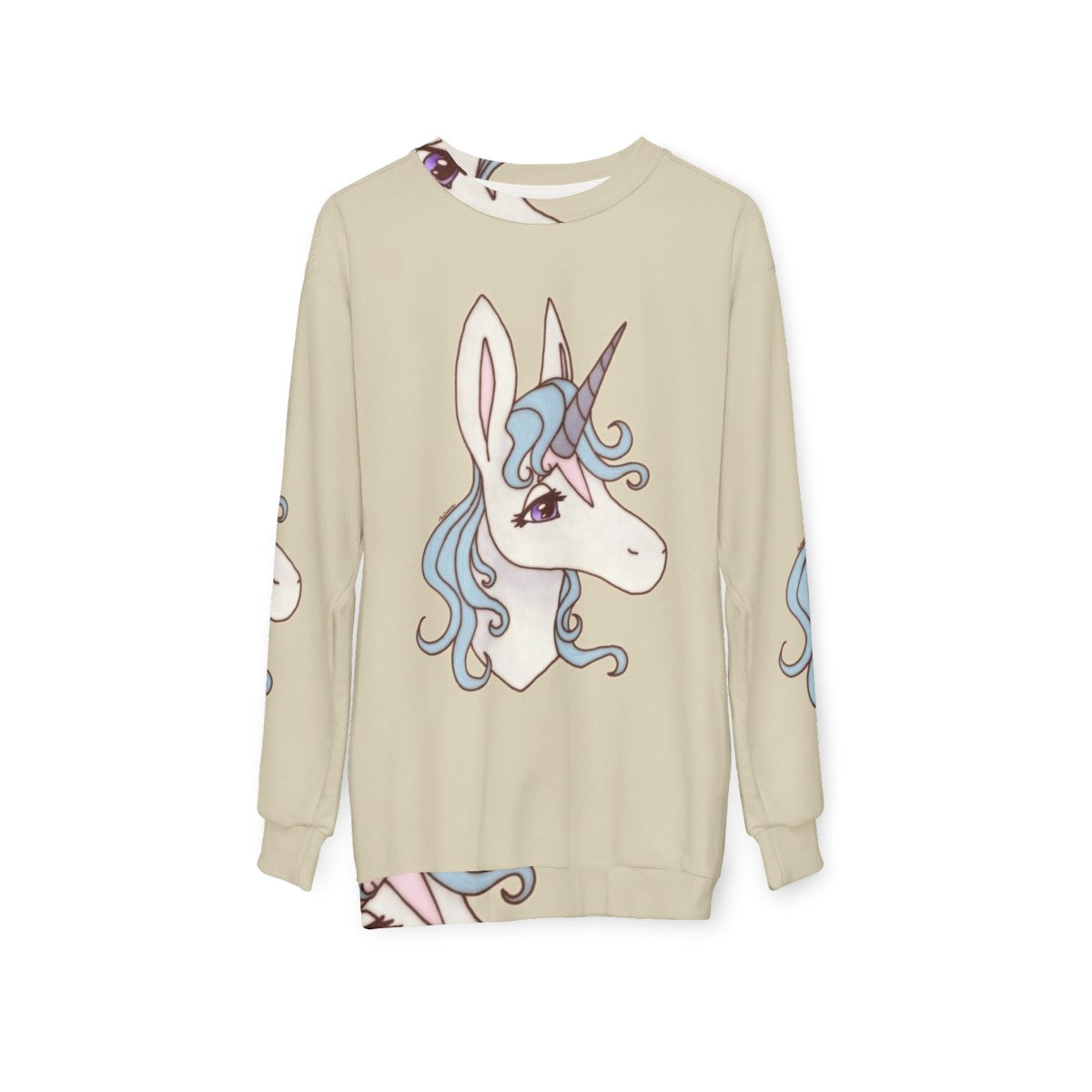 The Last Unicorn Sweatshirt featuring the enchanting Lady Amalthea - hanging