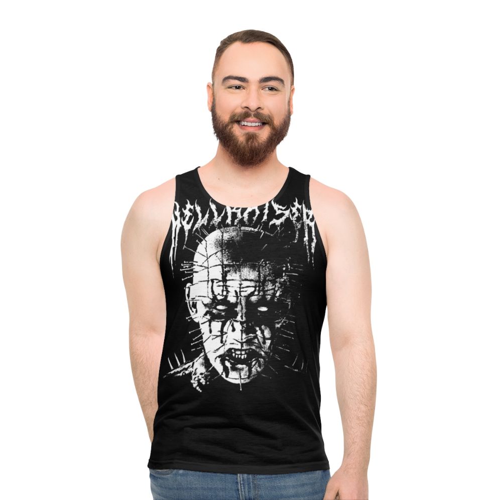 Black Metal Pinhead Cenobite Horror Unisex Tank Top - men