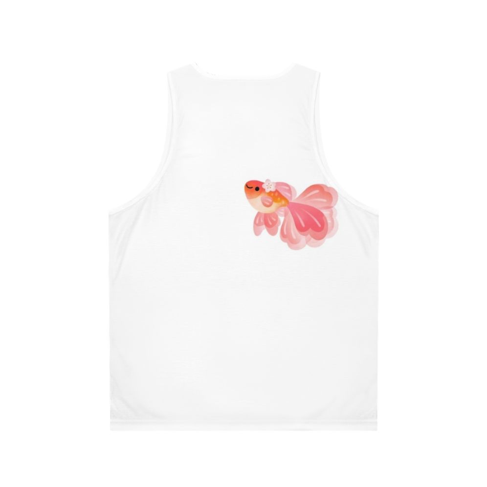 Cherry Blossom Goldfish Unisex Tank Top - Back