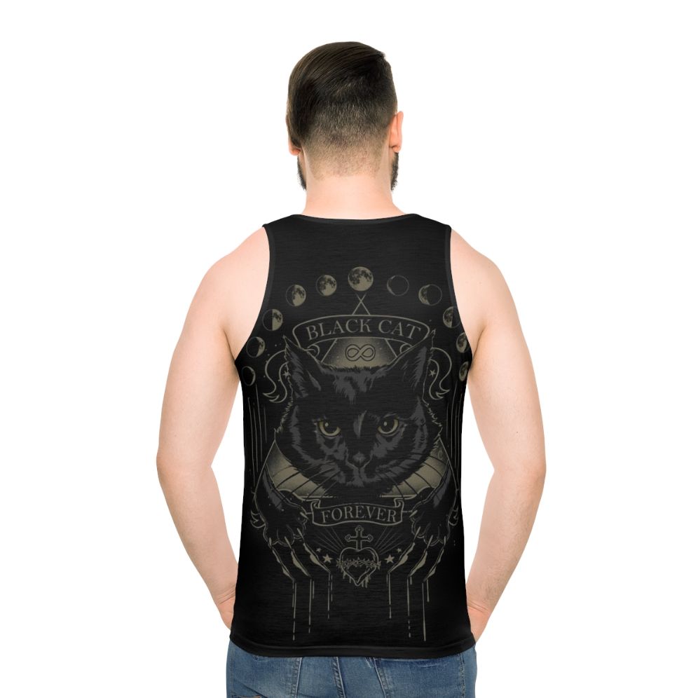 Bewitching Black Cat Cult Unisex Tank Top - men back