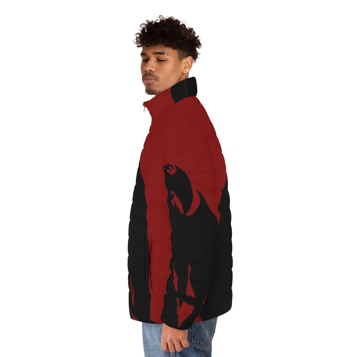 Devilman Crybaby Puffer Jacket - Anime Inspired Outerwear with Akira Fudo Graphics - men side left