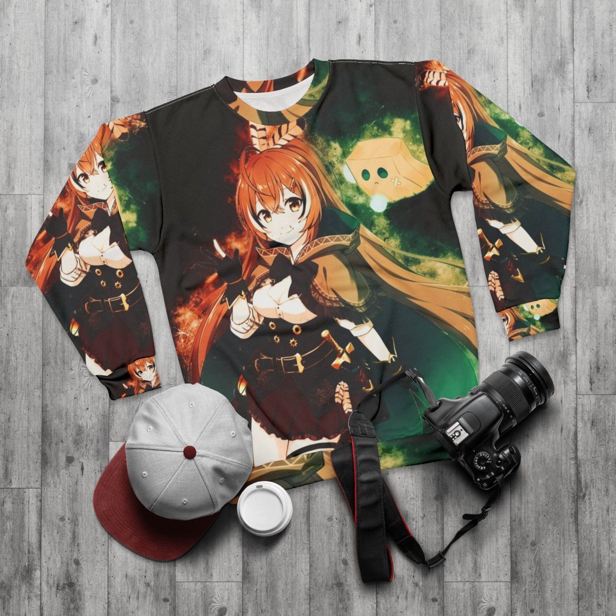 Hololive Nanashi Mumei Chibi Sweatshirt - flat lay