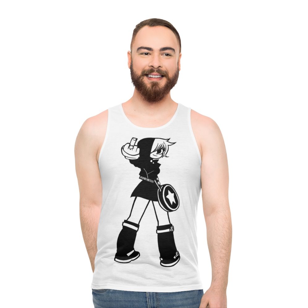 Ramona Flowers Unisex Tank Top featuring Scott Pilgrim graphic design - men