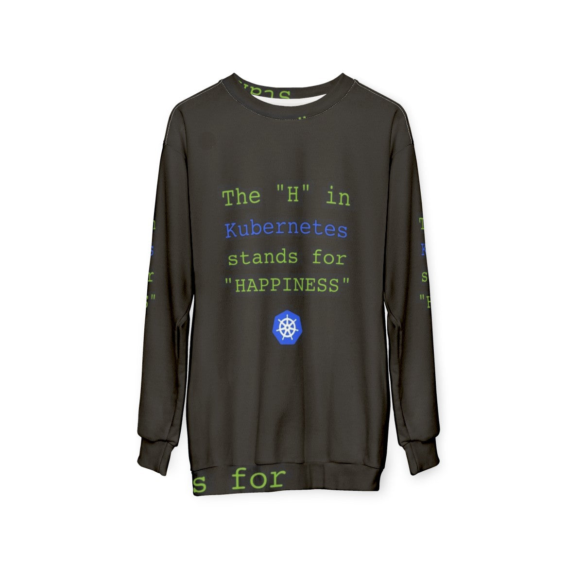 Kubernetes sweatshirt with cloud computing and devops design - hanging