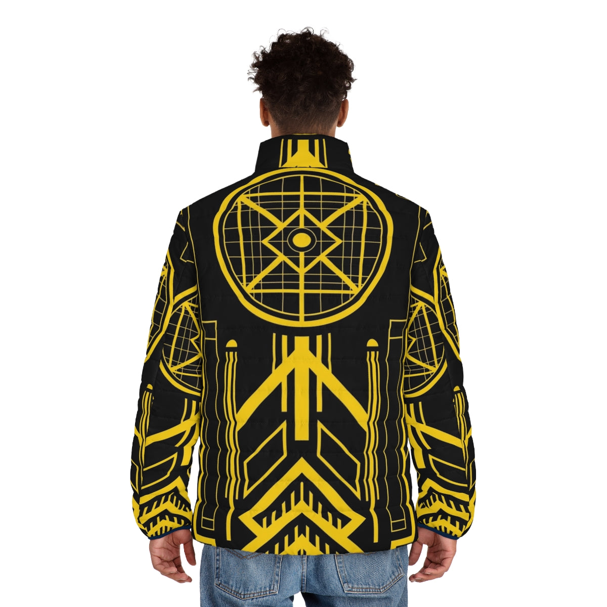 Star Trek Art Deco Enterprise Puffer Jacket with Retro Vintage Design - men back