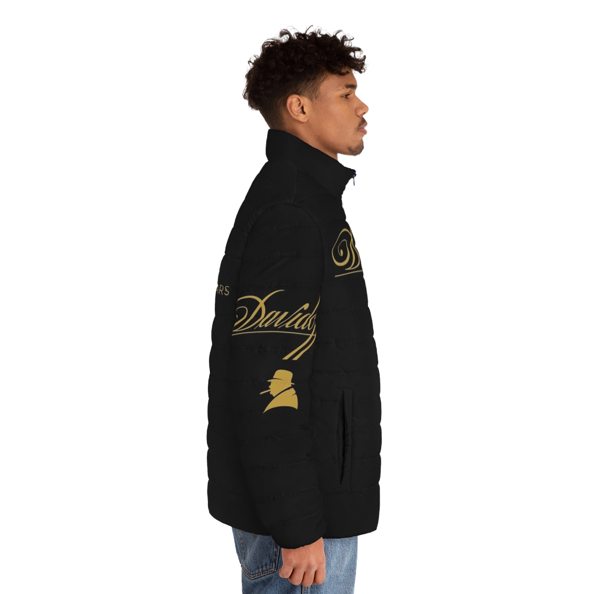 Davidoff Cigars Gentleman's Black Puffer Jacket - men side right