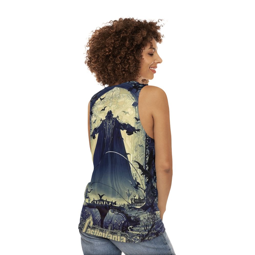 Castlevania unisex gaming tank top - women back