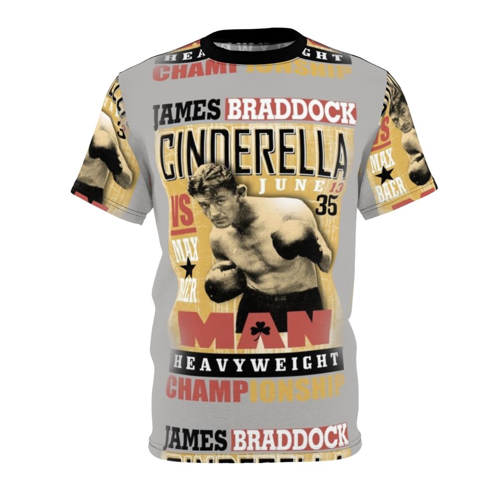 Vintage-style t-shirt featuring boxer James Braddock, the 1935 heavyweight champion