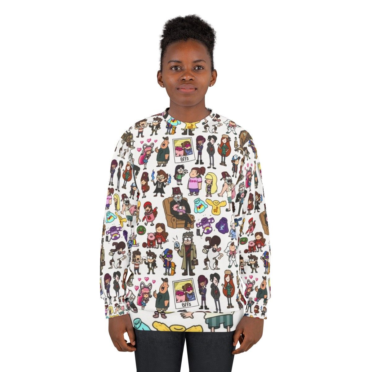 Gravity Falls Doodle Mystery Twins Cozy Sweatshirt - women