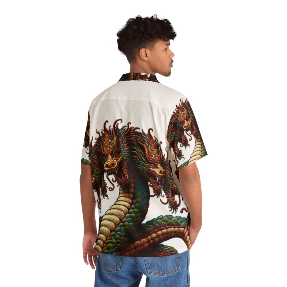 Hydra Hawaiian Shirt - Legendary Embroidered Fantasy Mythology Shirt - People Back