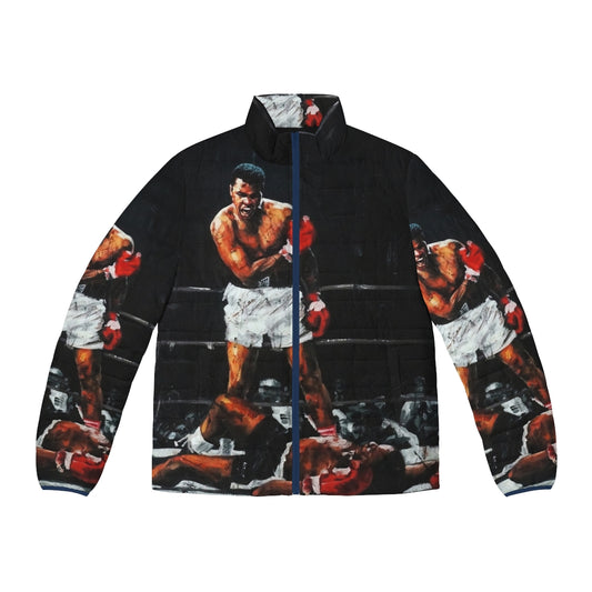 Muhammad Ali Knockout Puffer Jacket with Iconic Sports Moment