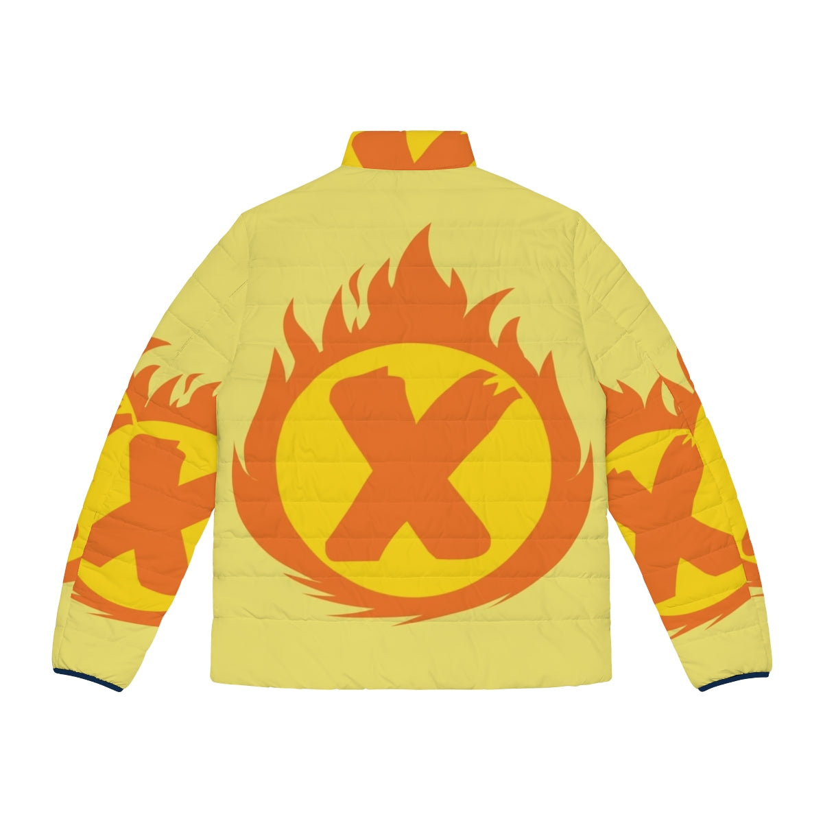 Superhero X Fire Insignia Puffer Jacket - Back