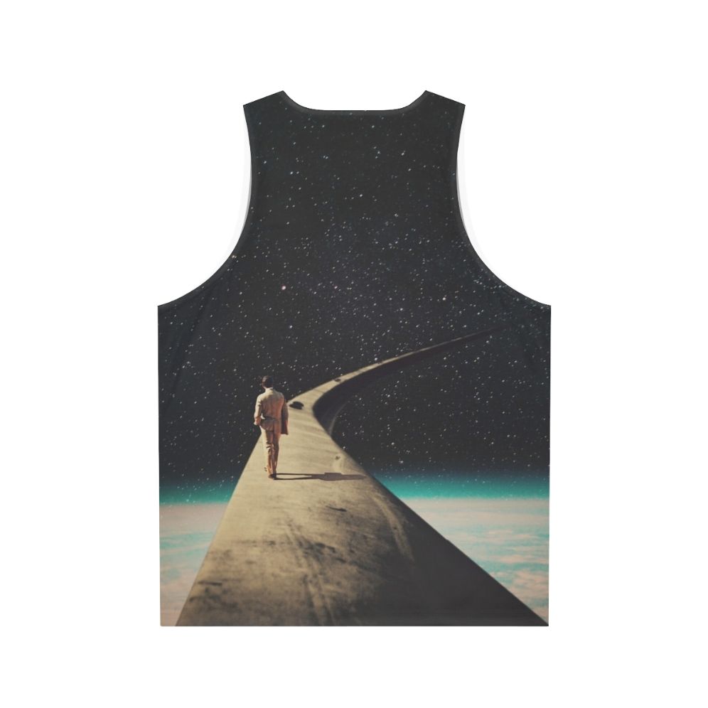 Vintage graphic unisex tank top with surreal space illustration - Back