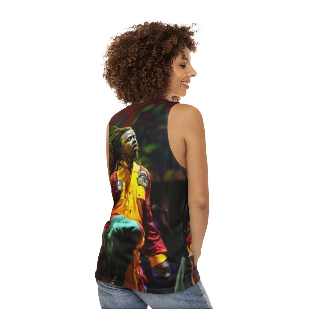 Luciano unisex reggae tank top - women back